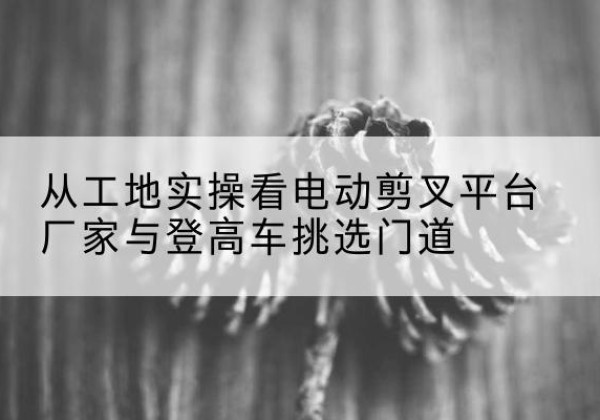 泸水电动剪叉升降平台厂家-从工地实操看电动剪叉平台厂家与登高车挑选门道